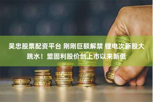 吴忠股票配资平台 刚刚巨额解禁 锂电次新股大跳水！盟固利股价创上市以来新低