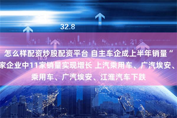 怎么样配资炒股配资平台 自主车企成上半年销量“大赢家”！14家企业中11家销量实现增长 上汽乘用车、广汽埃安、江淮汽车下跌