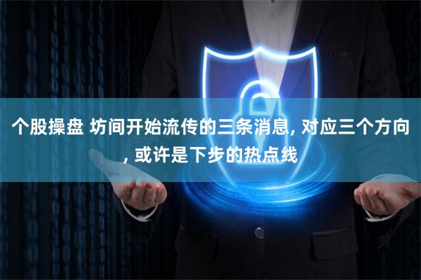 个股操盘 坊间开始流传的三条消息, 对应三个方向, 或许是下步的热点线